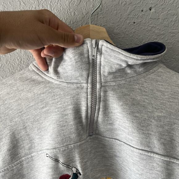 Vintage Embroidered Golf Quarter zip Men’s Medium Pullover Eagle Sweatshirt - Picture 4 of 8